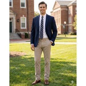 RSQ Pants Mens 34x32 Khaki Chino Slim Fit Straight Stretch Business Office 34x30